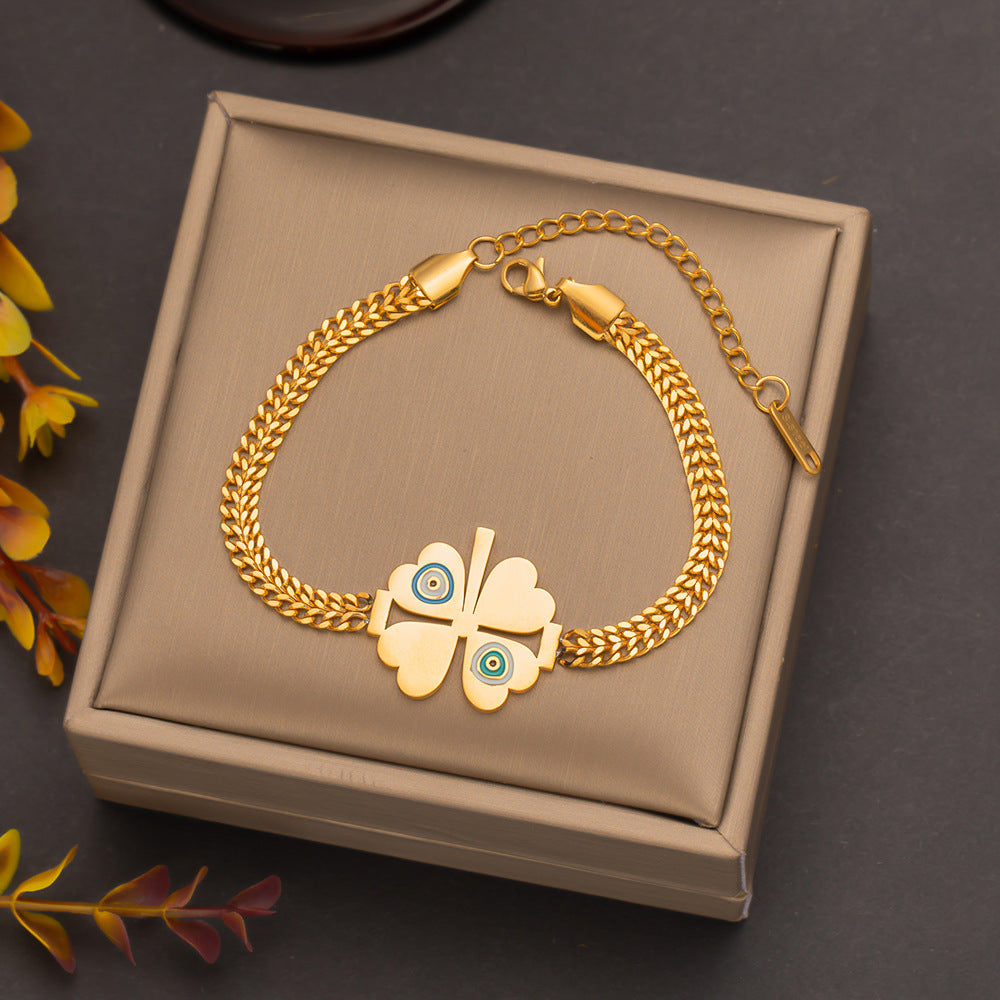 Stainless Steel Scale Female Trend Flower Bracelets