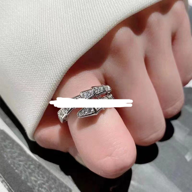 Natural White Shell Diamond Double Female Affordable Rings