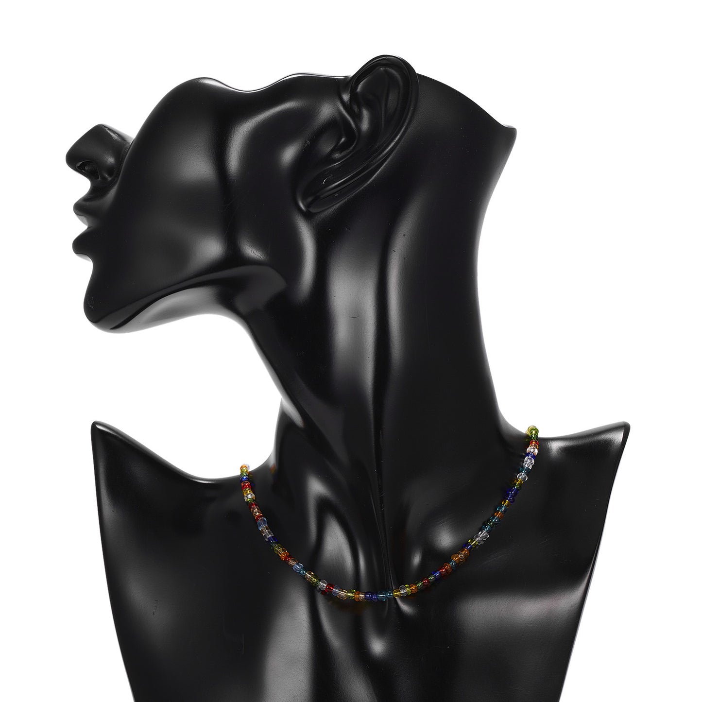 Women's High-grade Bohemian Style Beads Stringed Short Contrast Color Necklaces