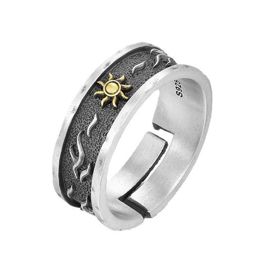 Men's Fashion Design Sense Niche Personality Retro Single Open Index Rings
