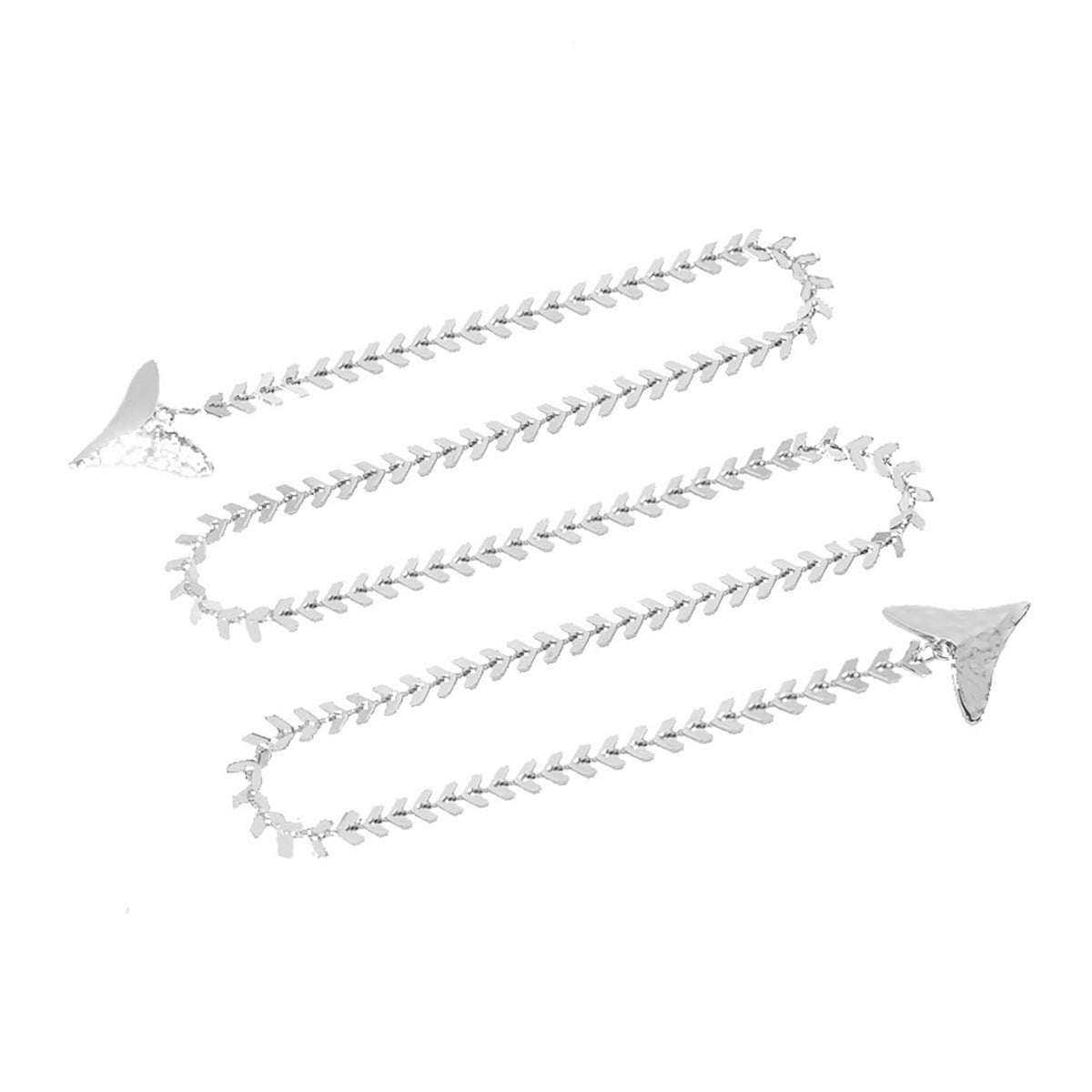 Minority Design Sense Fishbone Chain Face Earrings