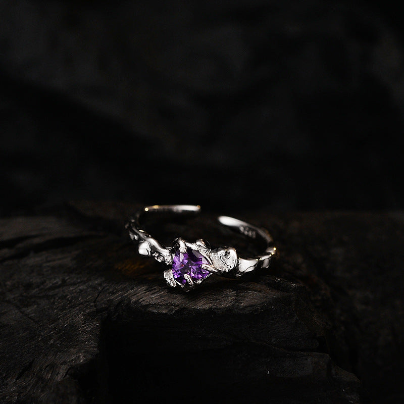 Women's Small Fashion Sterling Sier Texture Love Rings