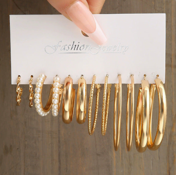 Women's Creative Simple Temperament Metallic Fabulous Pearl Earrings