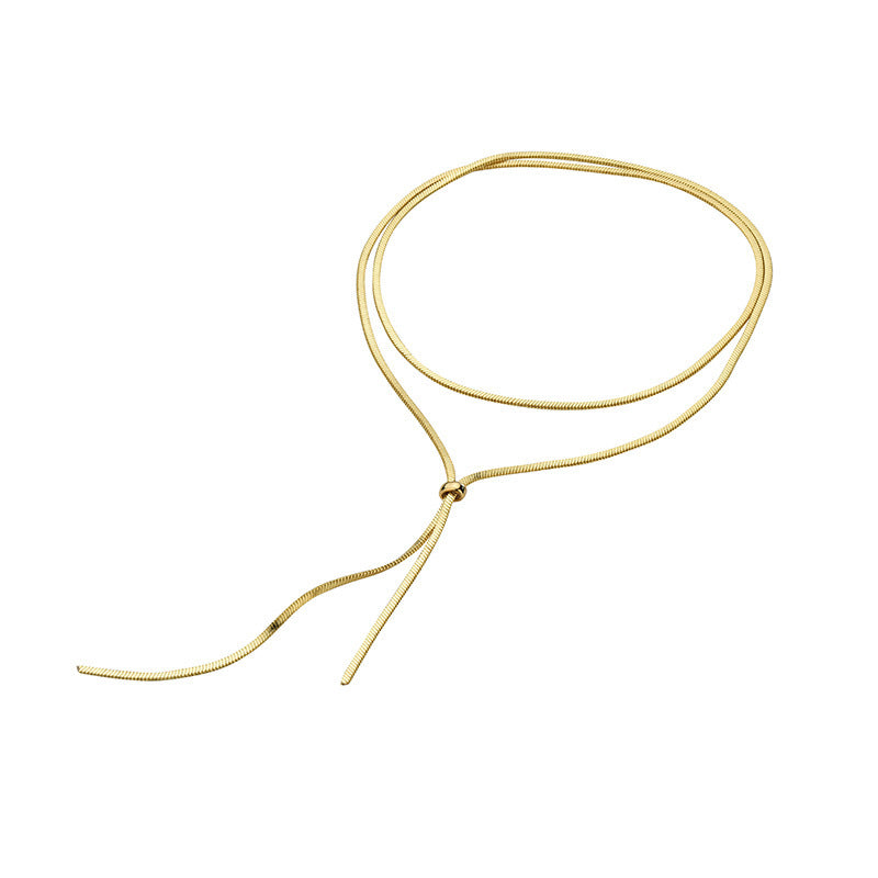 Women's To Wear Thick Chain Like Flat Snake Necklaces