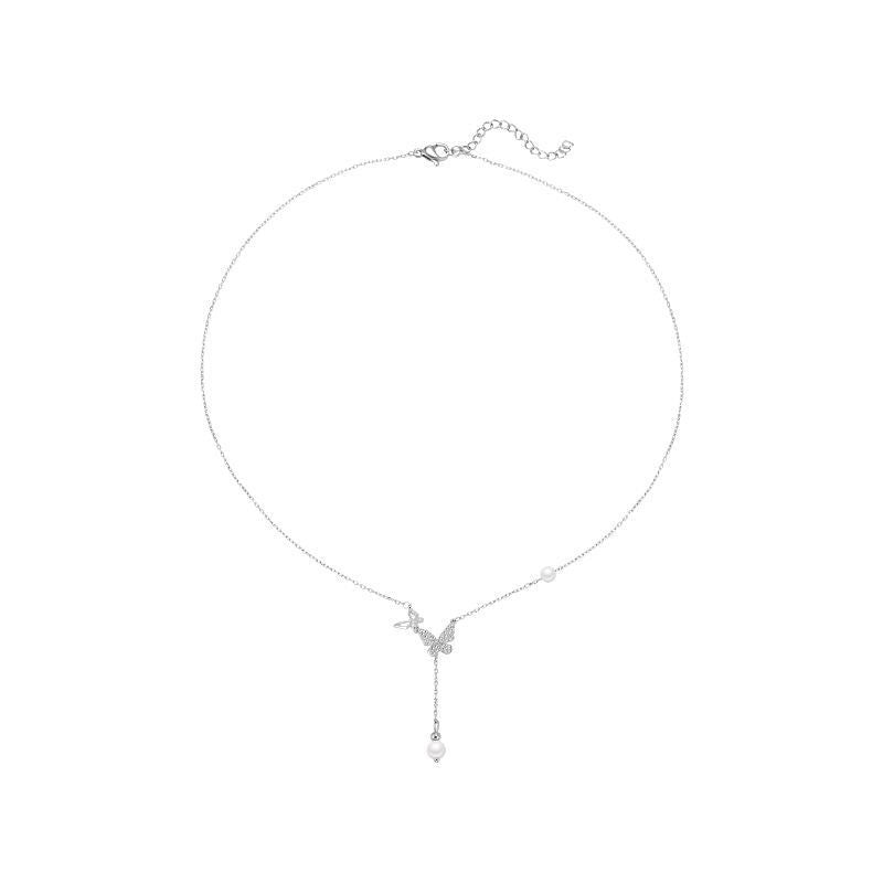 Pearl Tassel Butterfly Female Trendy Light Luxury Minority Design High Necklace