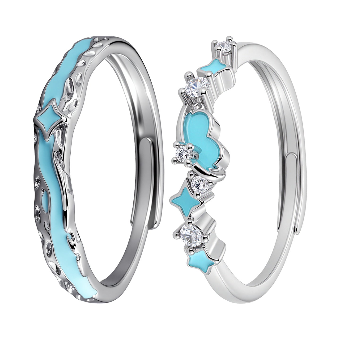 Environmental Protection Copper Asterism Love Couple Rings
