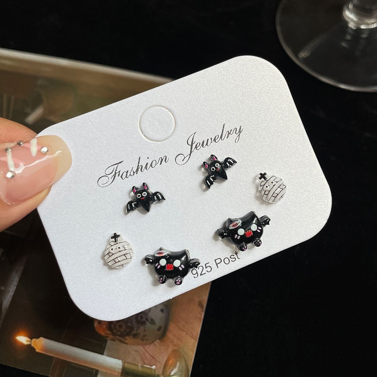 Halloween Monster Earings Set Sier Needle Earrings