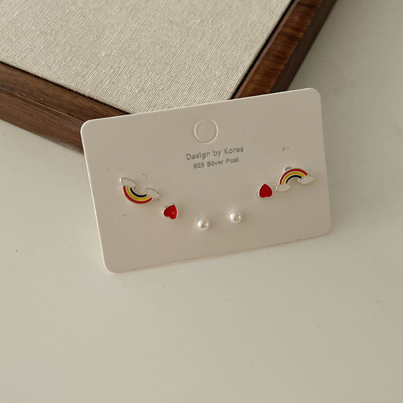 Women's Needle Unique Small Exquisite Set Ear Earrings
