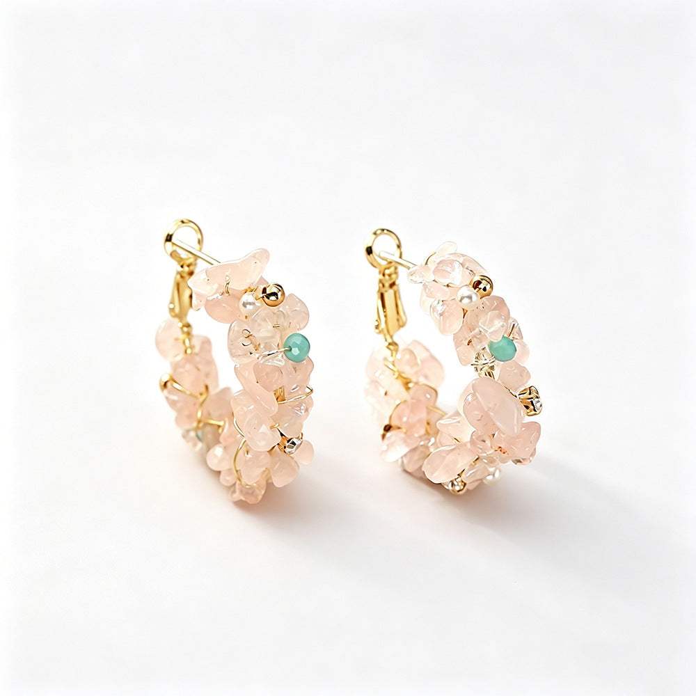 Super Fairy Colorful Crystal Fresh Sweet Fashion High Earrings