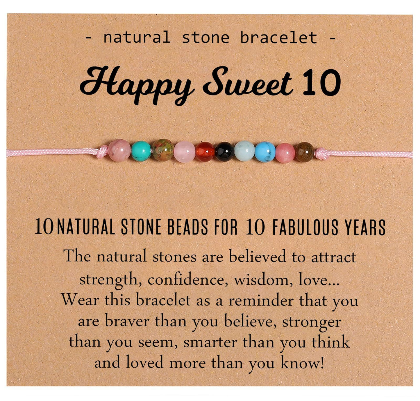 Women's Birthday Gift Candy Color Natural Beaded Bracelets