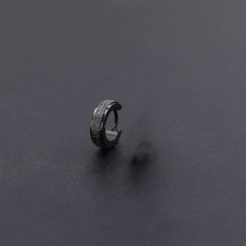 Men's Frosted Titanium Steel Personalized Simple Trendy Earrings