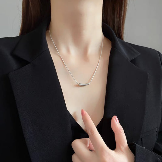 Small Eggplant Titanium Steel Female Light Necklaces