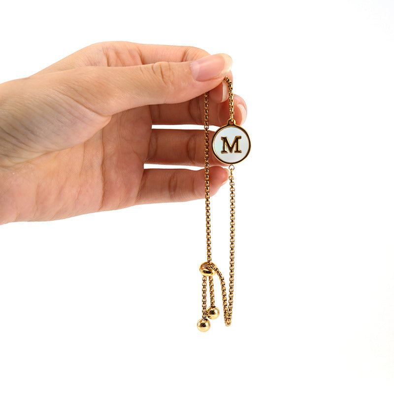 Titanium Steel English Letter Design Stainless Bracelets