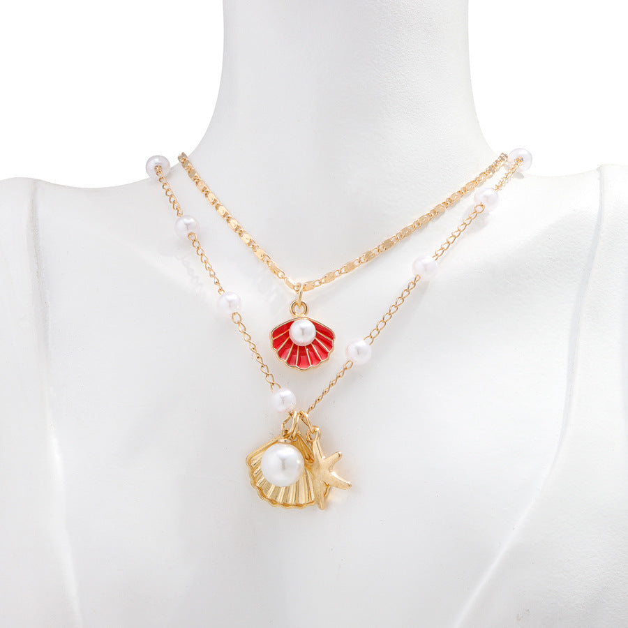 Shell Pearl Suit Sexy Design Starfish Necklaces