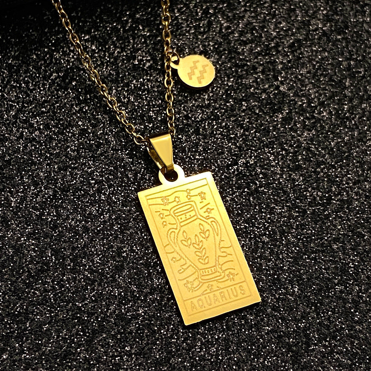 Women's Steel Constellation Square Retro Twee Tarot Necklaces