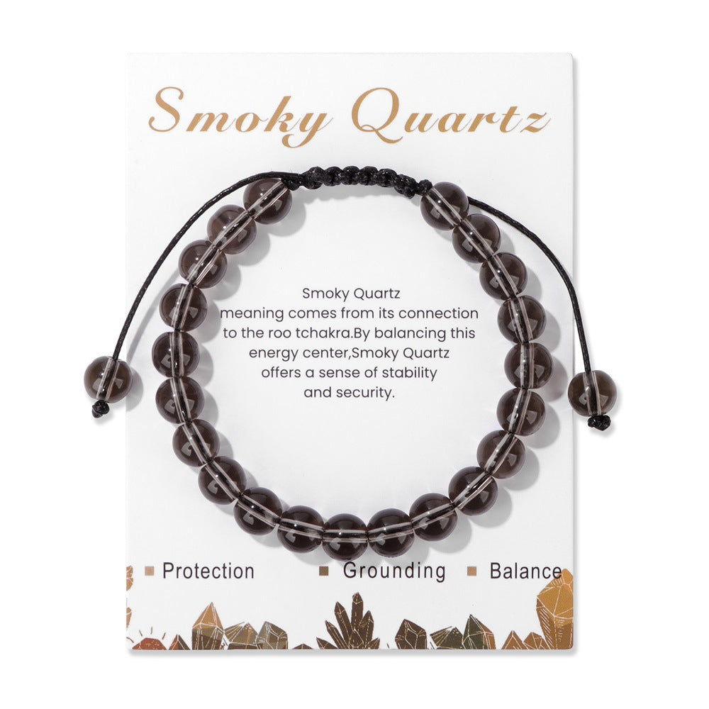 Men's Jam Amethyst Agate Woven Retro Simple Bracelets