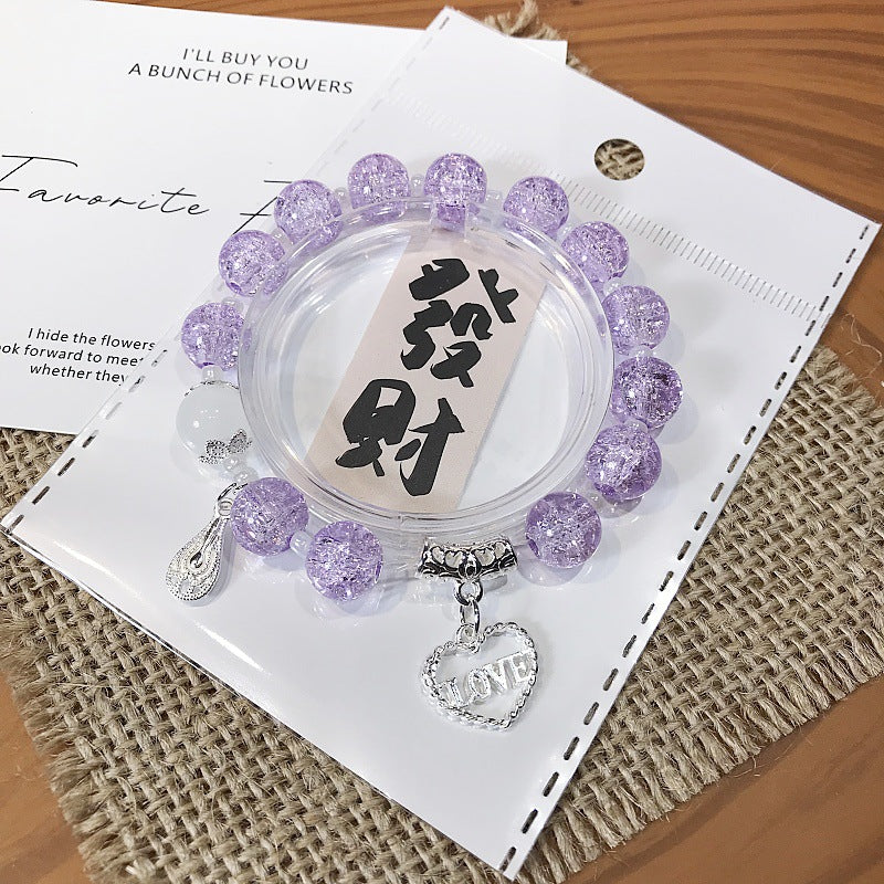 Glass Crystal Fresh Sweet Beaded Hand Greeting Bracelets