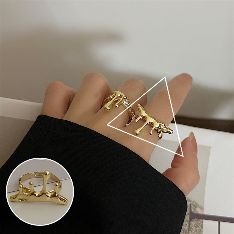 Korean Style First Line Winding Twist Open-end Temperament Rings