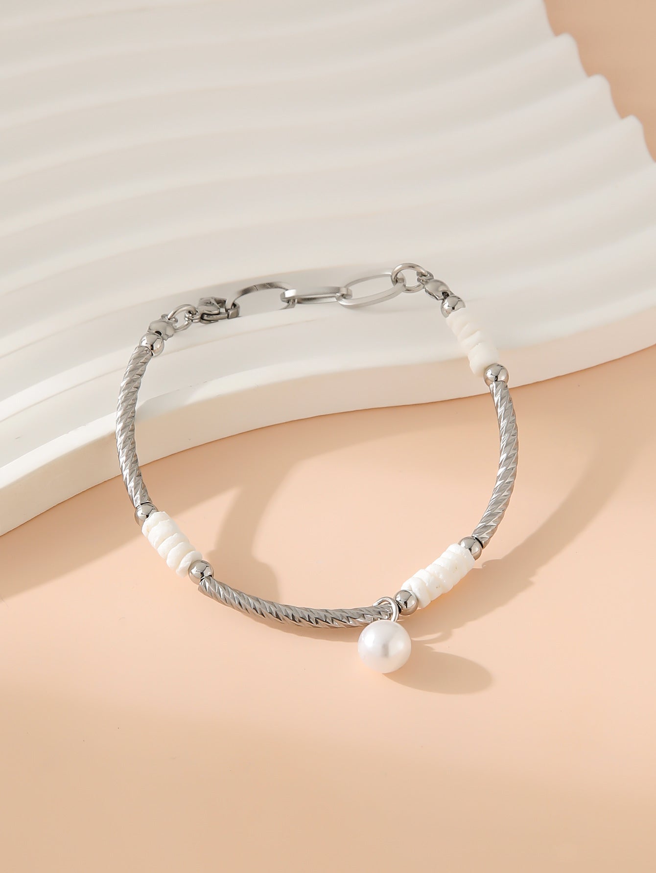 Women's Stainless Steel Pearl Gold Bead Thread Bracelets