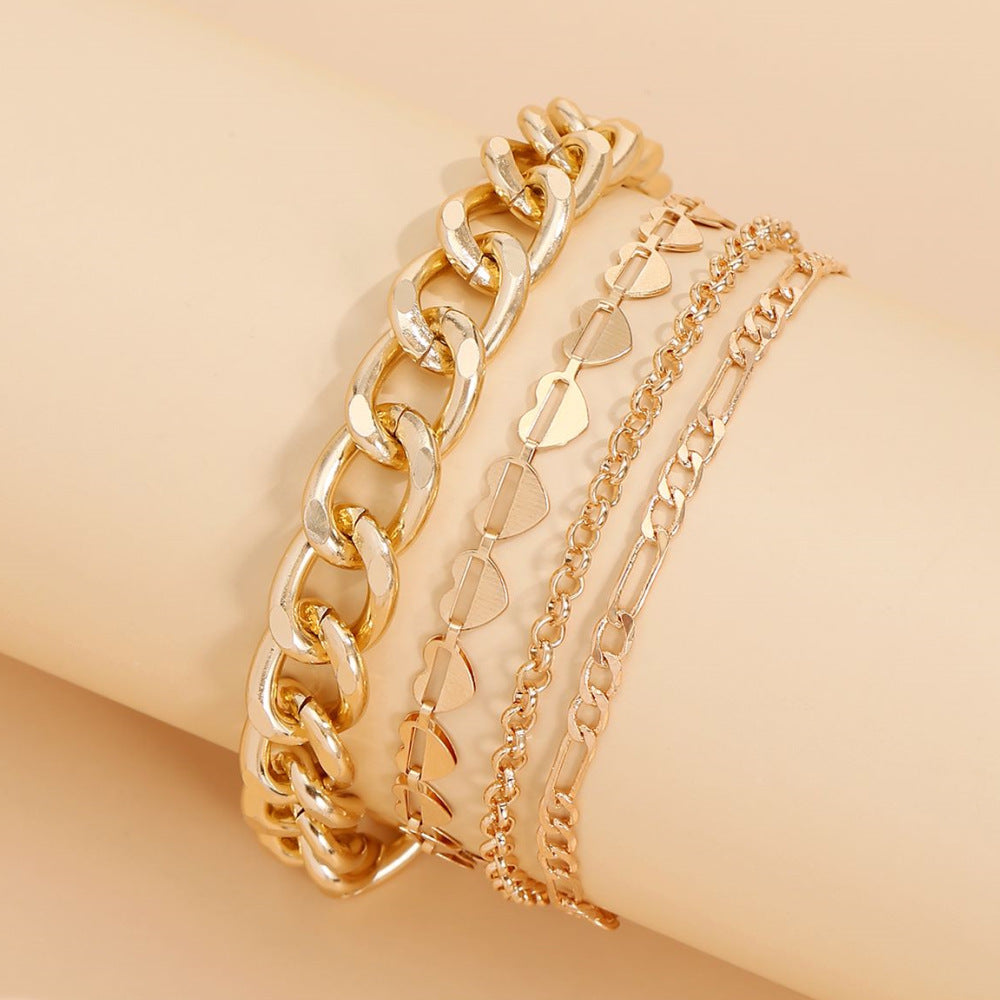 Hip Hop Style Glossy Knotted Metal Bracelets