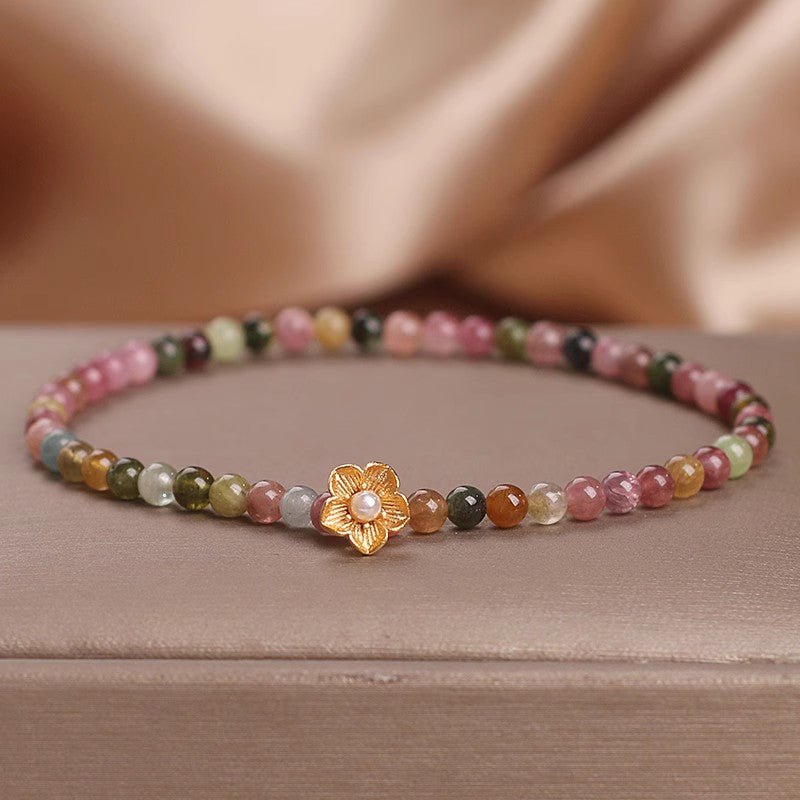 Niche Natural Optimized Tourmaline Female Lily Bracelets
