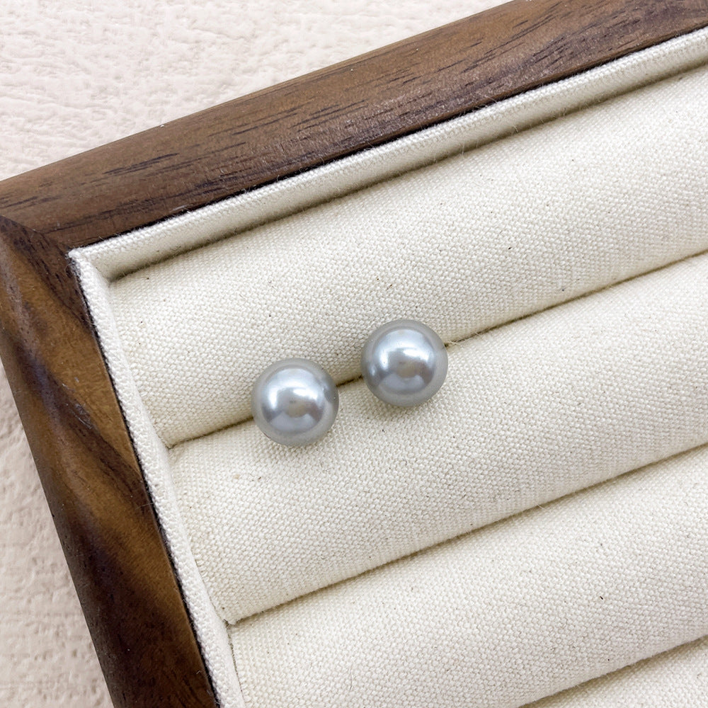 Pearl Perfect Circle Sier Strong Light Earrings