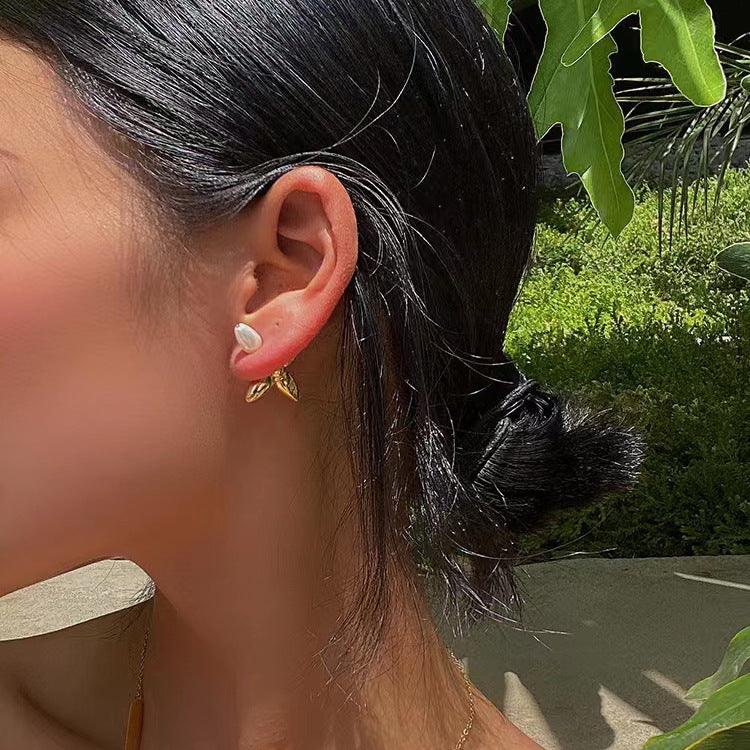 Pearl Light Luxury Minority Design Temperament High Earrings