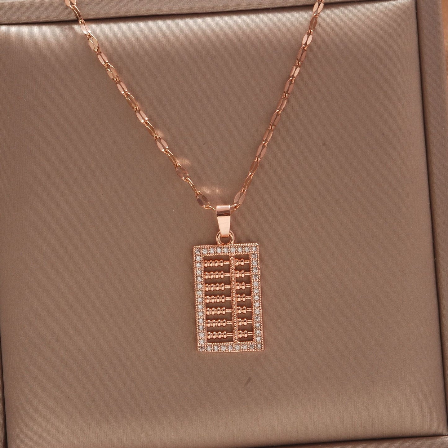 Women's Rose Gold Key Fu Lock Opal Korean Simple Fashion Necklaces