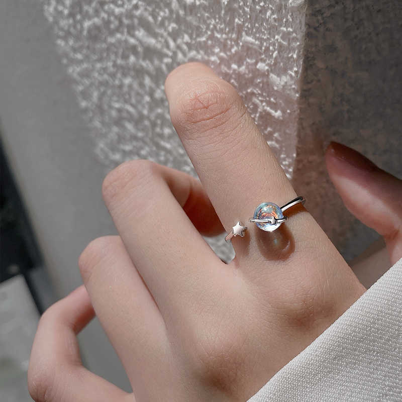 Women's Moonstone Planet For Niche Design Fashion Style Rings