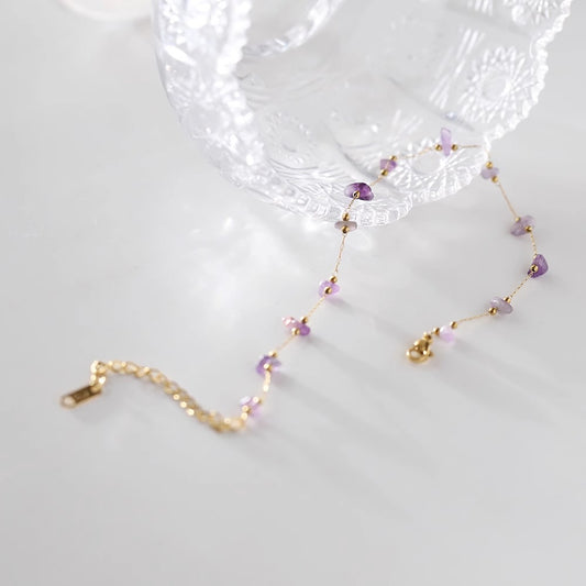 Light Luxury High-grade Purple Irregular Golden Balls Bracelets