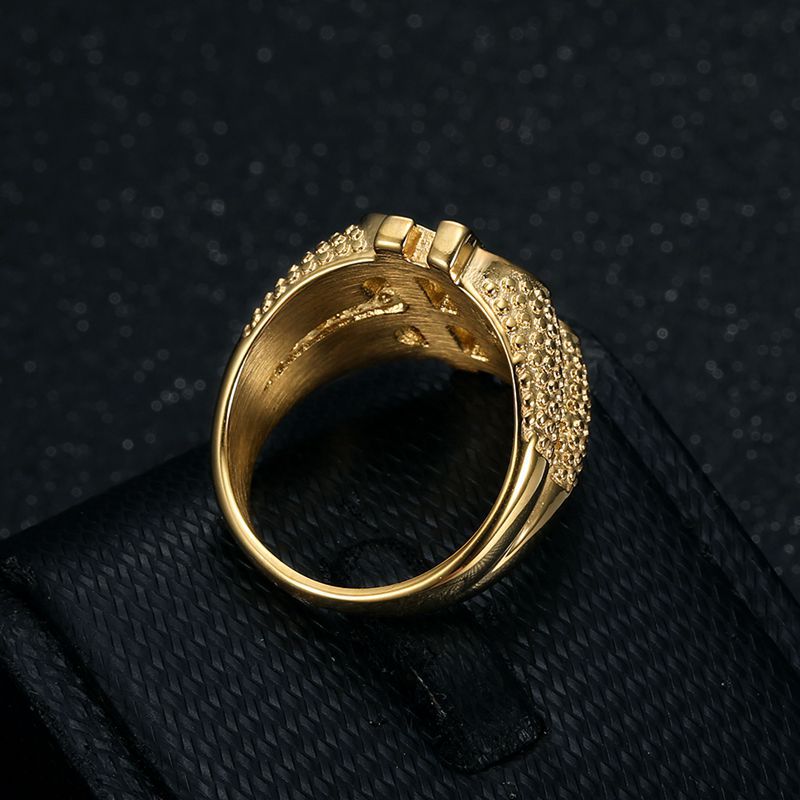 Men's Hop Titanium Steel Vacuum Plating Diamond Rings