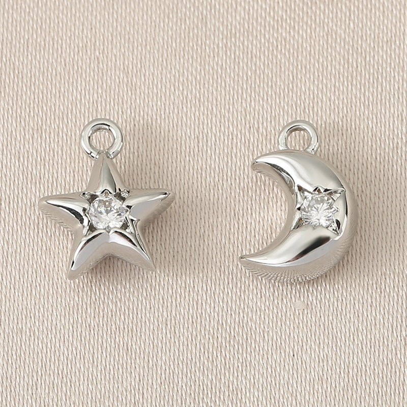 Slouchy Color Star Moon Copper Zircon Jewelry Accessories
