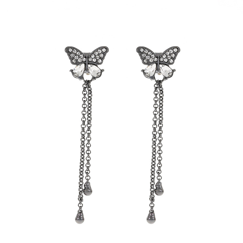 Women's Butterfly Fashion Temperamental Minority Design Long Earrings