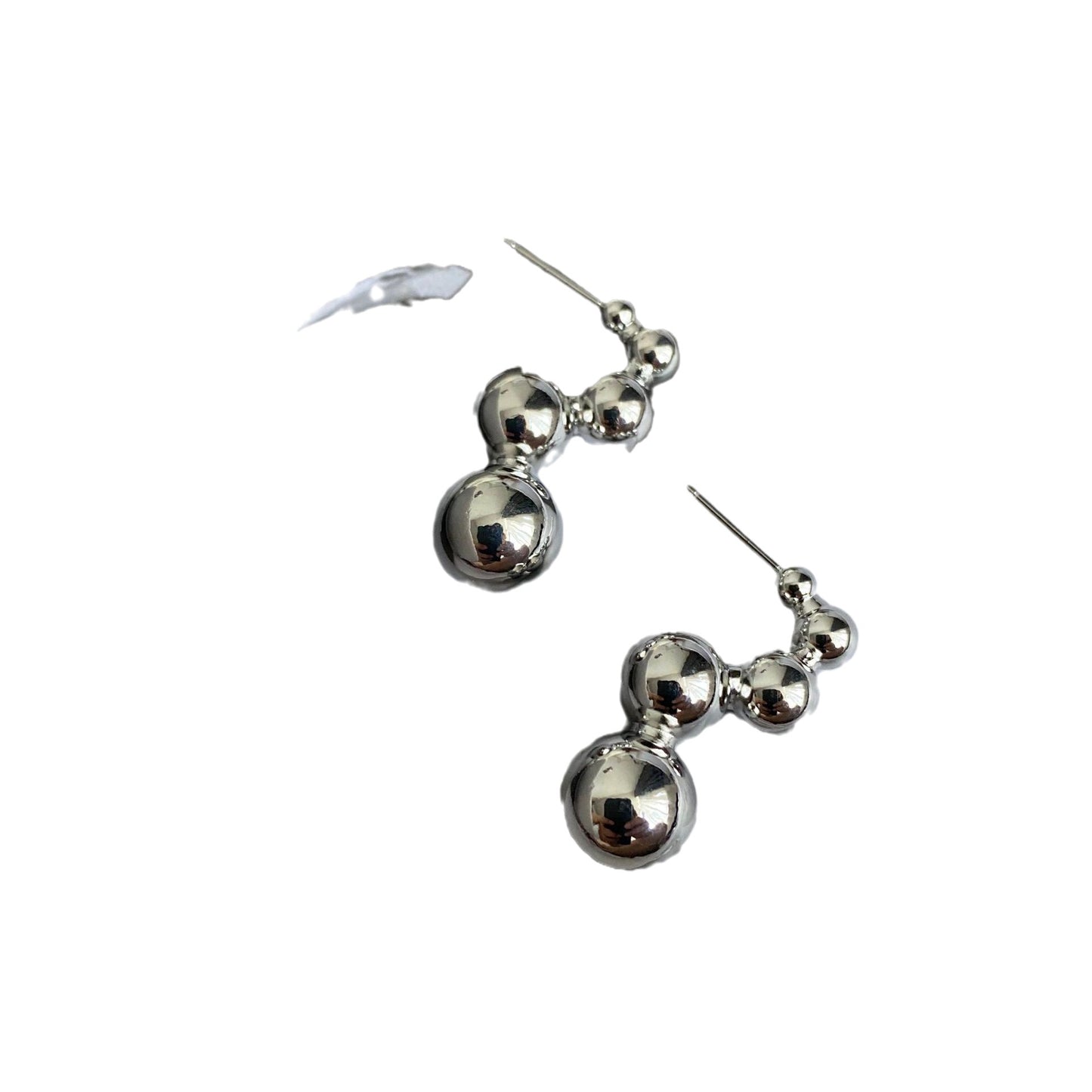 Sier Needle Bean Irregular Simple Cold Style Earrings
