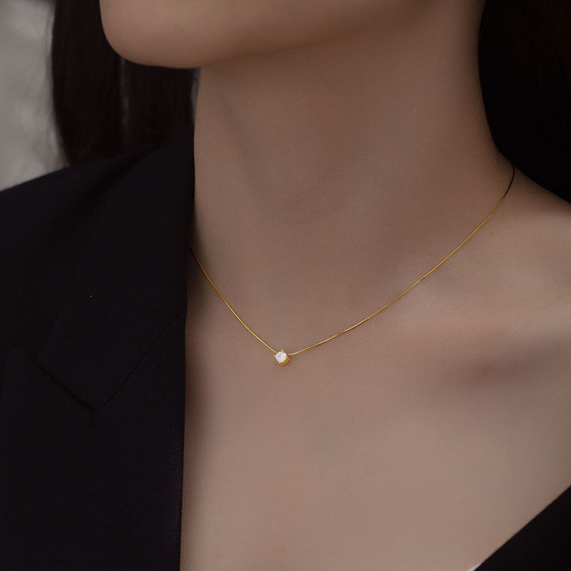 Sterling Sier Trendy Light Luxury Minority Necklaces