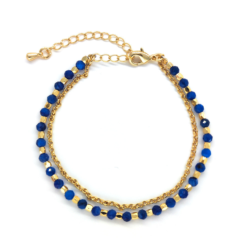 Women's Natural Tourmaline Stone Small Bohemian Design Bracelets