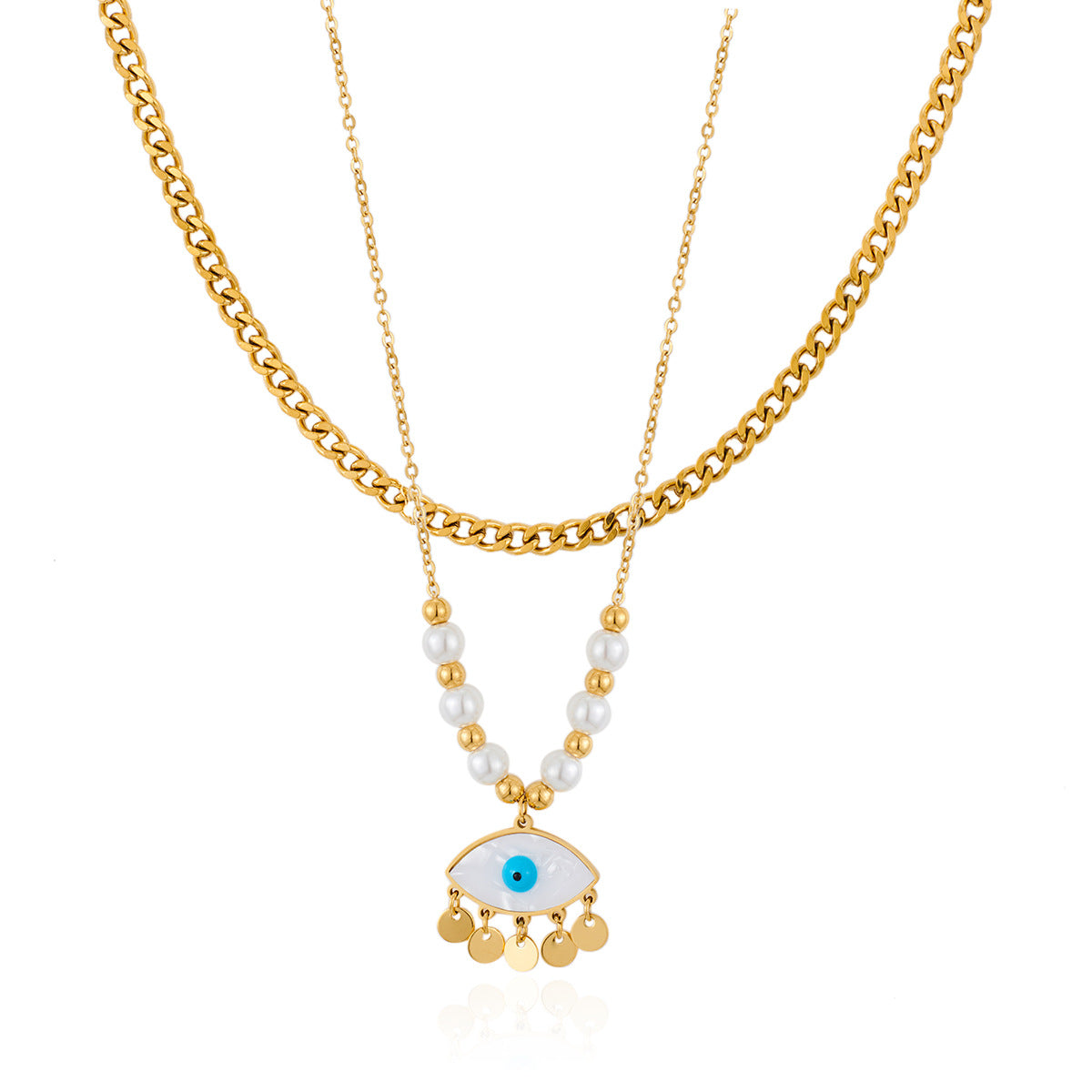 High-grade Pearl Gold-plated Titanium Steel Light Luxury Necklaces