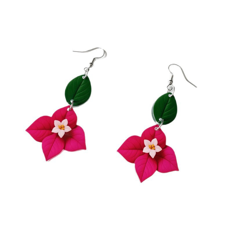 Leaf Double-sided Acrylic Spring Fresh Natural Earrings