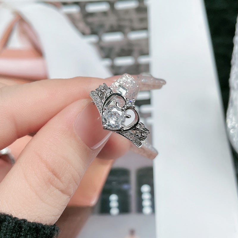 Women's Crown Bow Stylish Opening Cold Style Rings