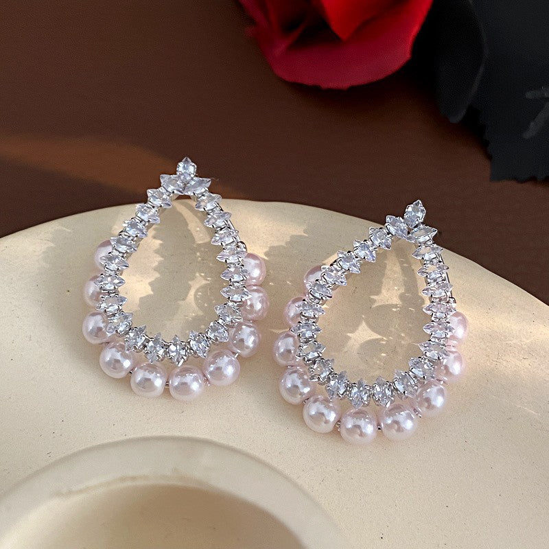 Shining Diamond Irregular Round Female Special Earrings