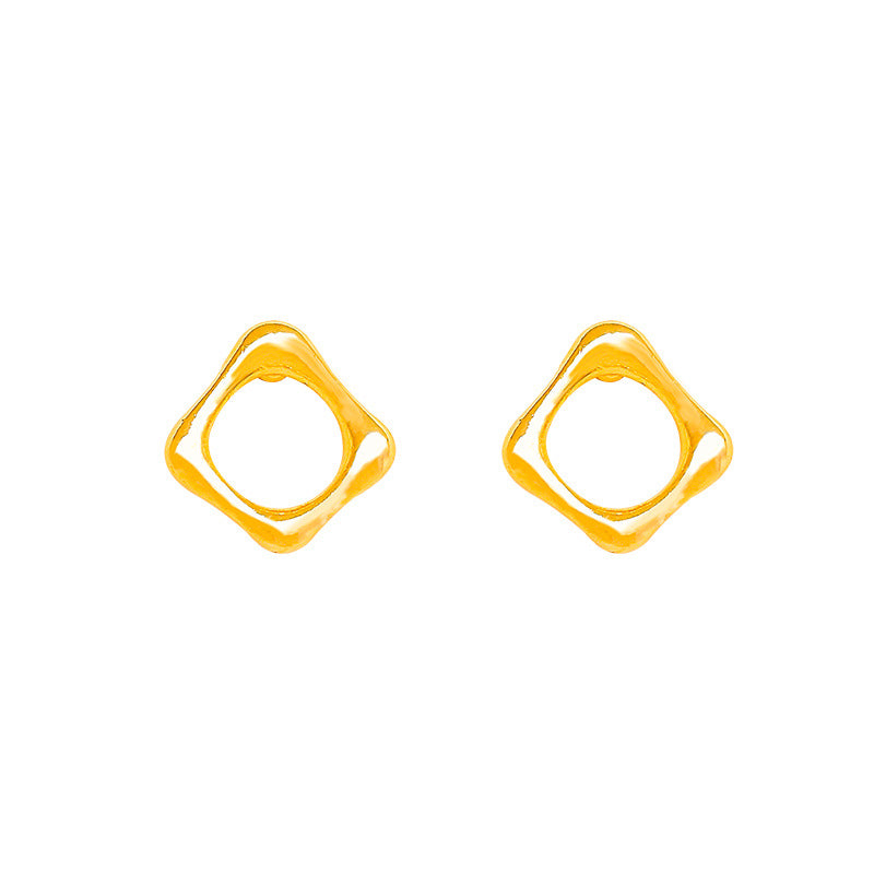 Gold Square Female Cold Style Niche High Sense Earrings