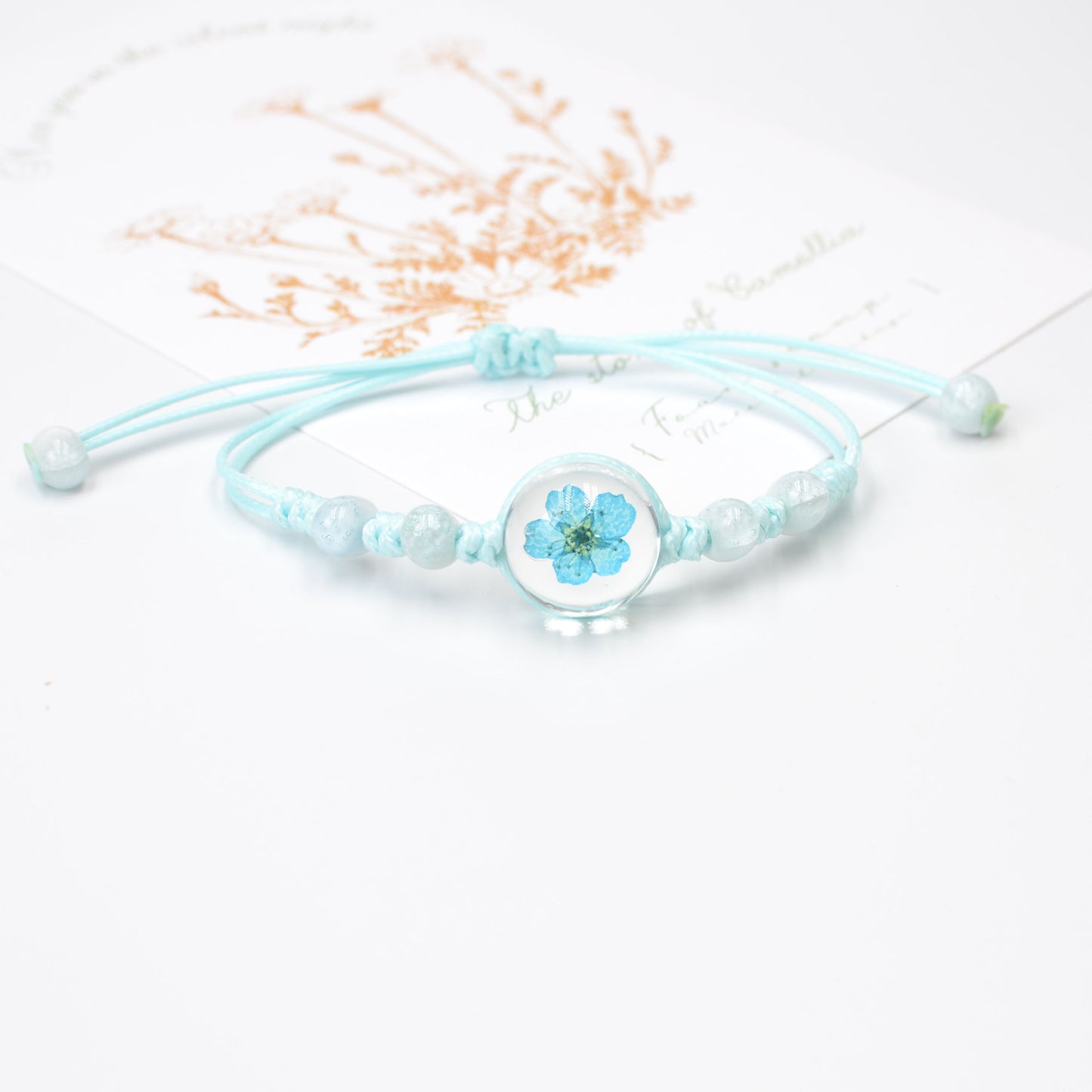 Hand-woven Ceramic Dried Flower Narcissus Glass Bracelets