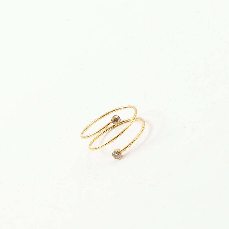 Three Circles Fine Spring Wire Zircon Titanium Bracelets