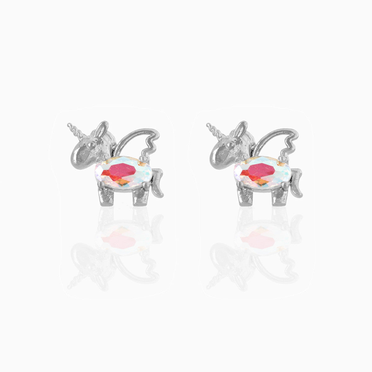 Unicorn Loving Heart Zircon Female Artistic Earrings