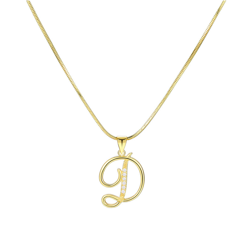 Simple Copper Inlaid Zircon Snake Chain Necklaces
