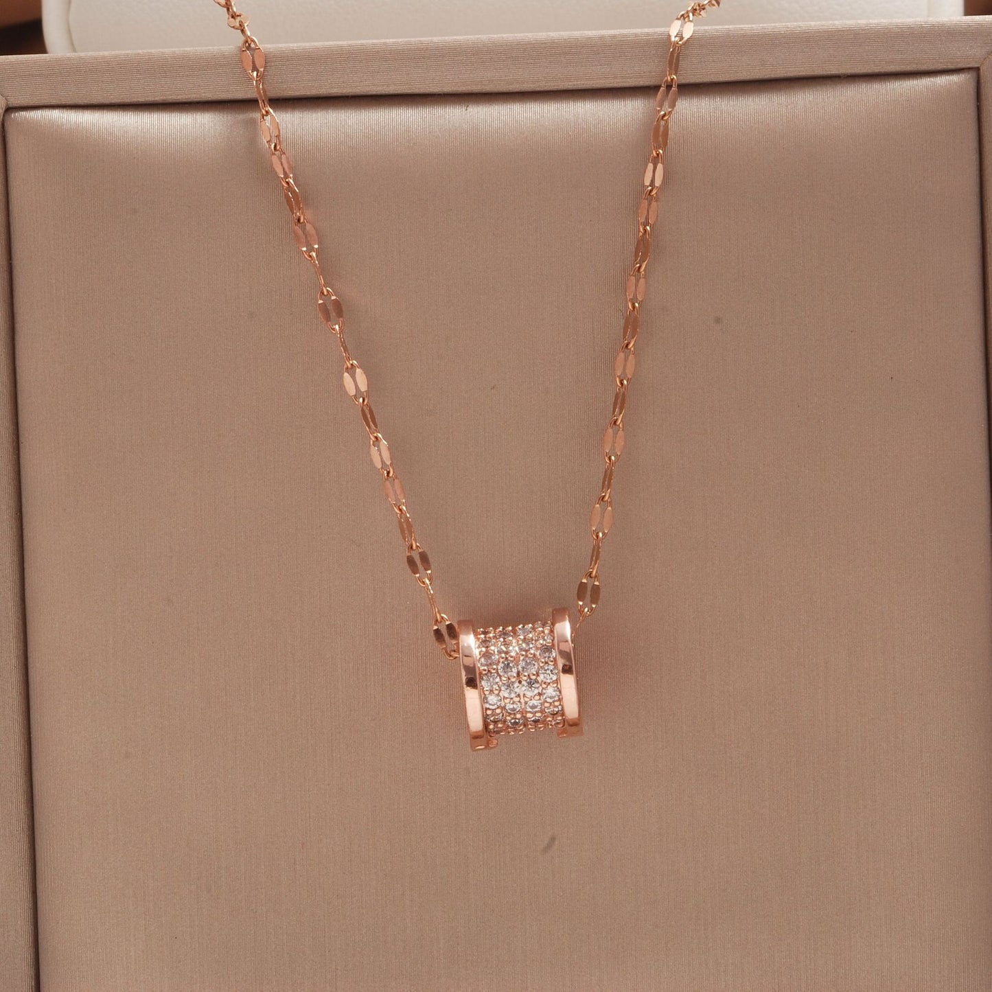 Women's Rose Gold Key Fu Lock Opal Korean Simple Fashion Necklaces