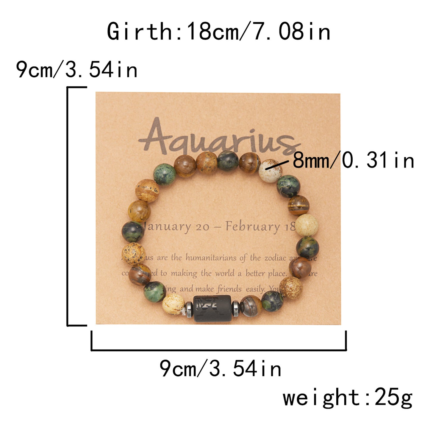 Personality Twee Constellation Elastic Beaded Tigereye Bracelets