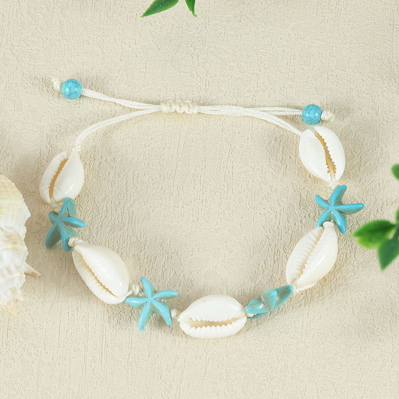 Style Natural Shell Starfish Hand Weaving Bracelets