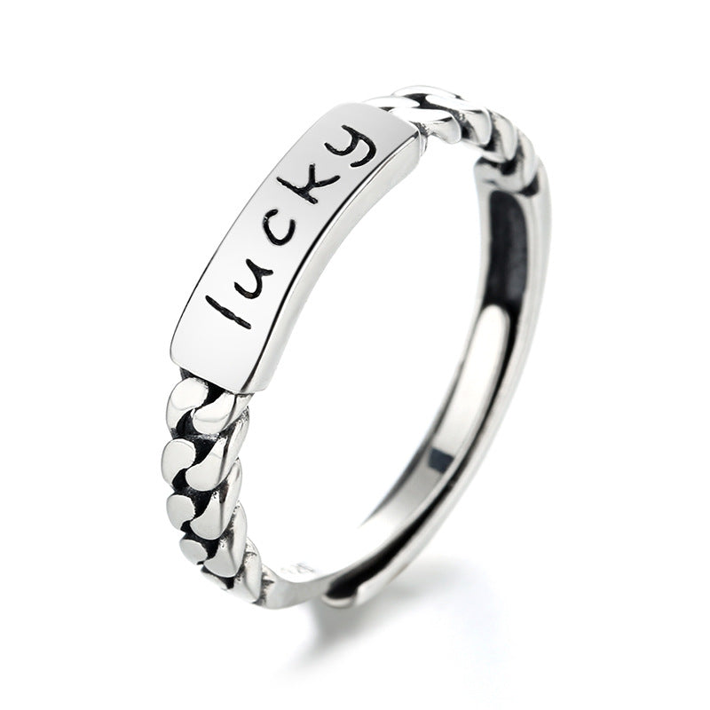 Women's Sier Korean Style Lucky Simple Good Rings