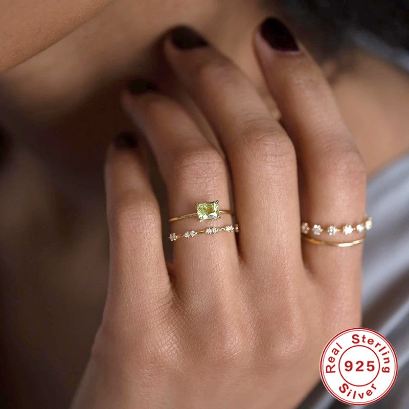 Square Diamond Engagement Daily Wear Index Rings